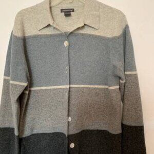 Pandemonium Size Medium Lambs Wool Button 2-tone gray Cardigan Sweater